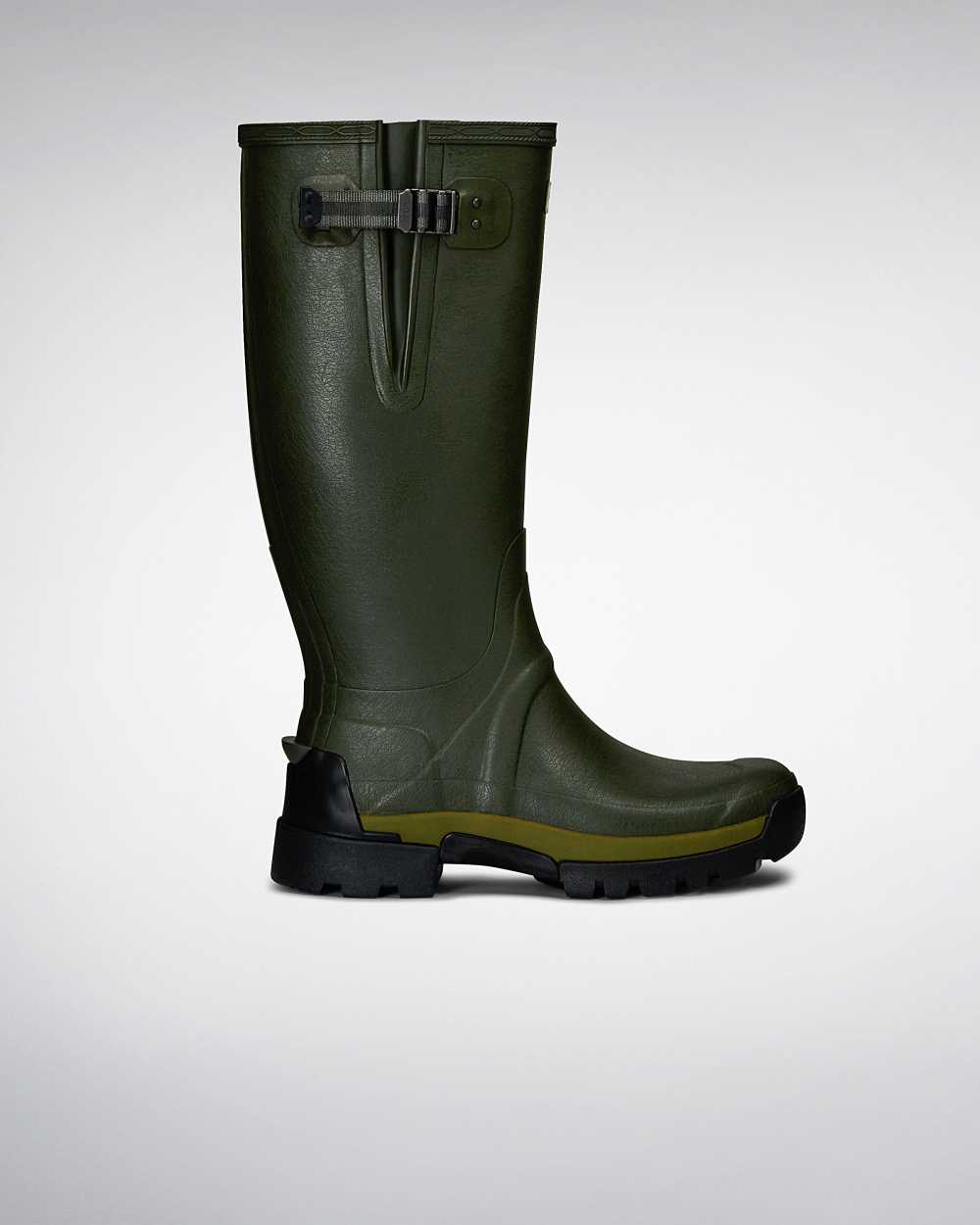 Botas De Lluvia Hombre - Hunter Balmoral Bamboo Carbon Verde Oscuro Oliva - OUMVEZ-035 - Verde Oscur